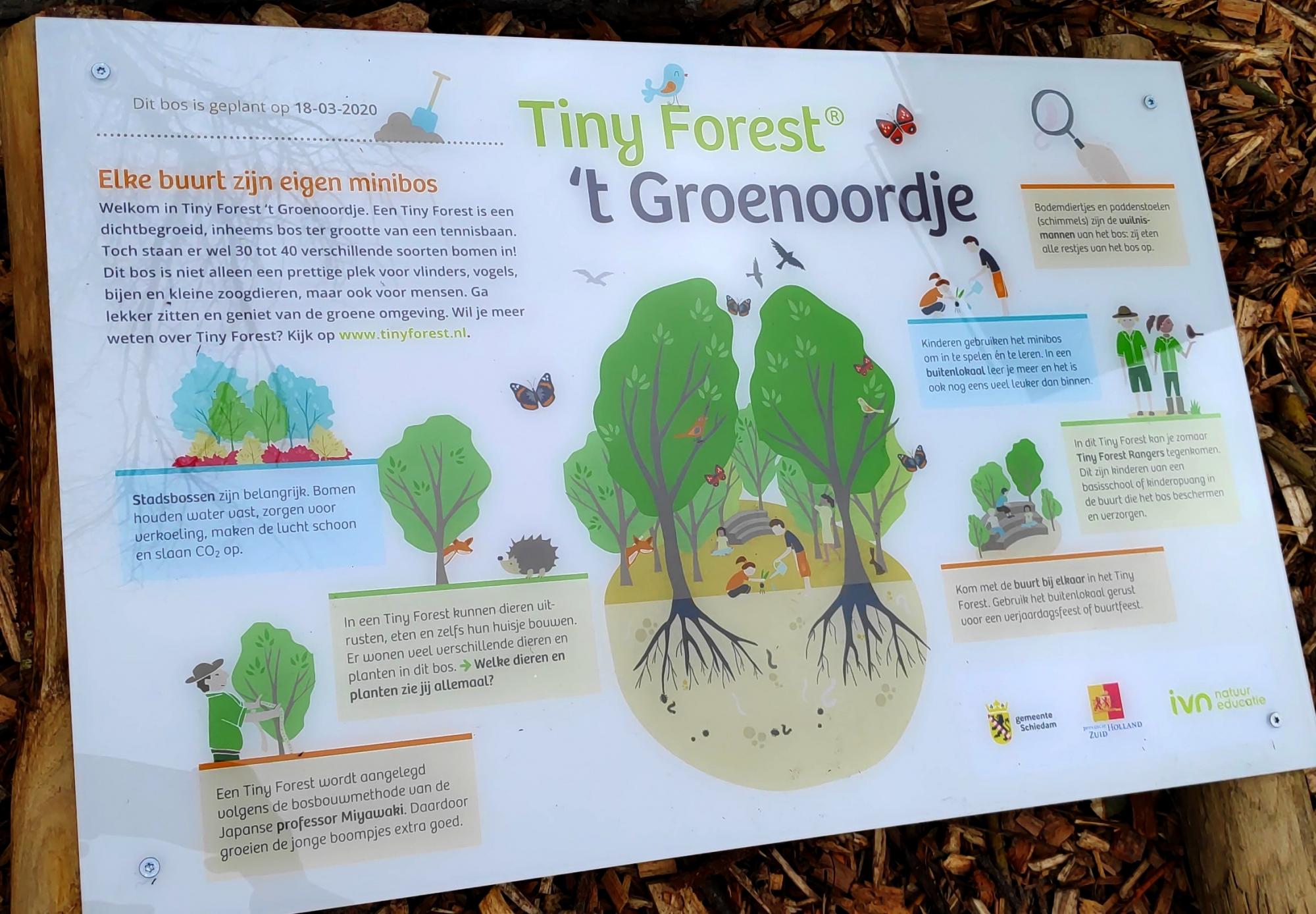 Informatiebord Tiny Forest ´t Groenoordje